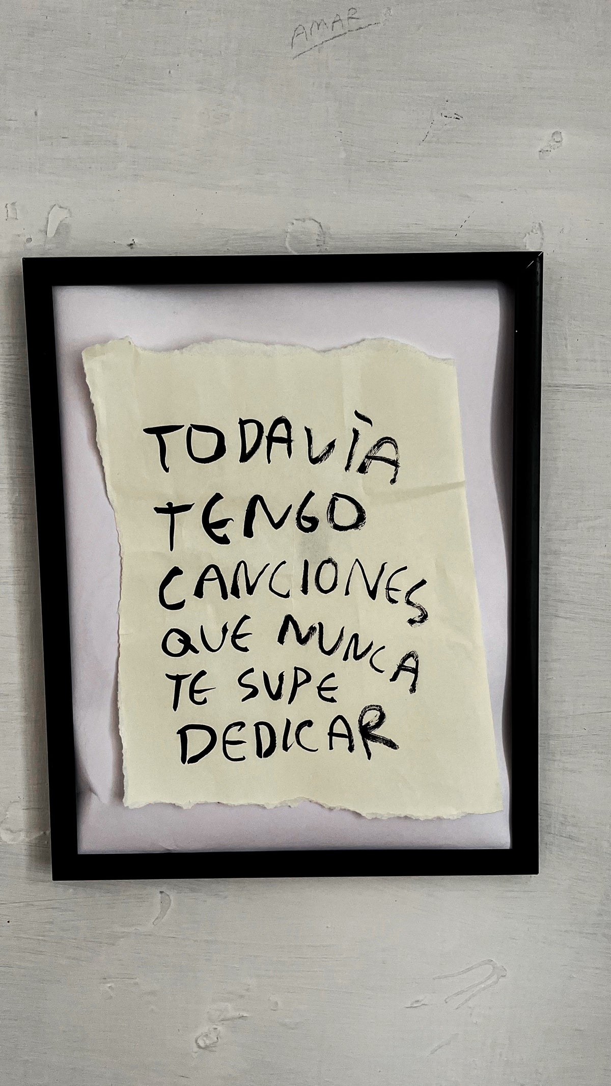 Todavía tengo canciones que nunca te supe dedicar | Cuadro original y firmado - Torna Gris - Artista Mexicano