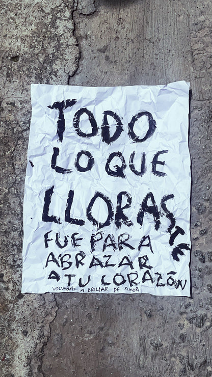 Todo lo que lloraste fue para abrazar a tu corazón — Pintura Original - Torna Gris - Artista Mexicano