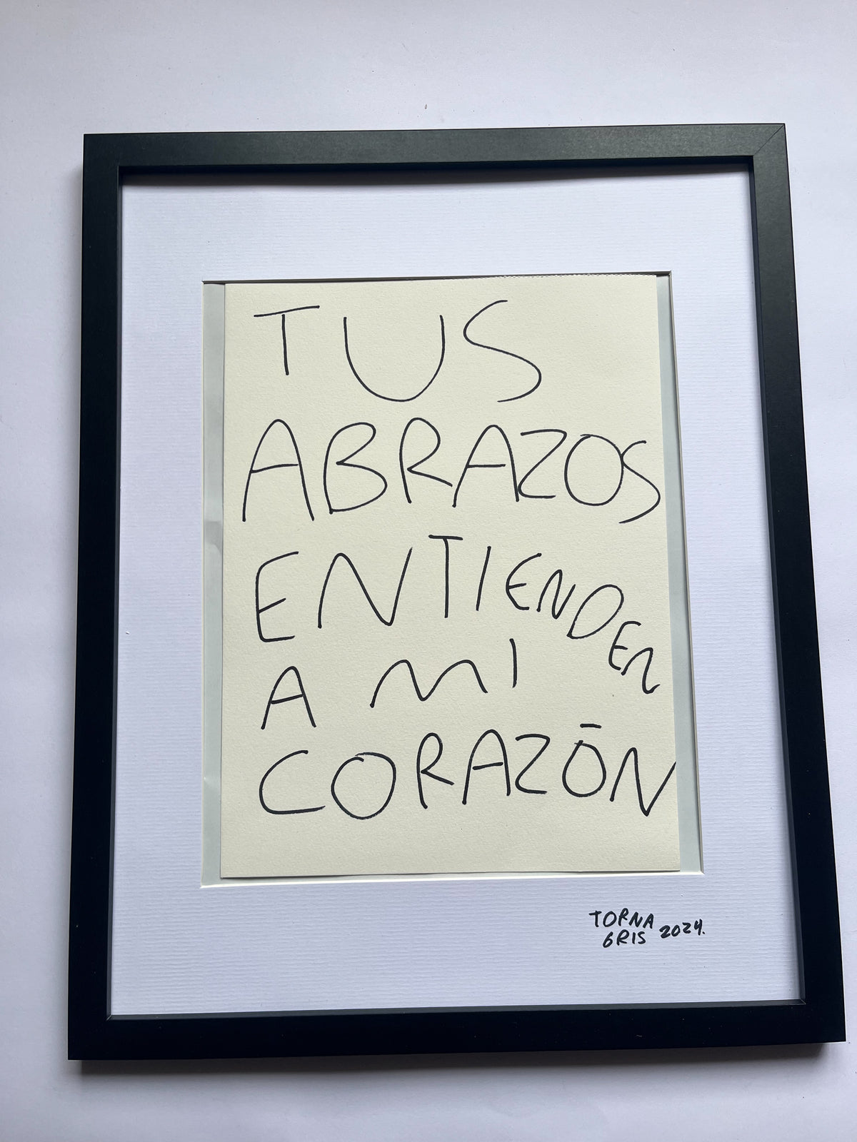 Abrazos cuadro original - Torna Gris - Artista Mexicano