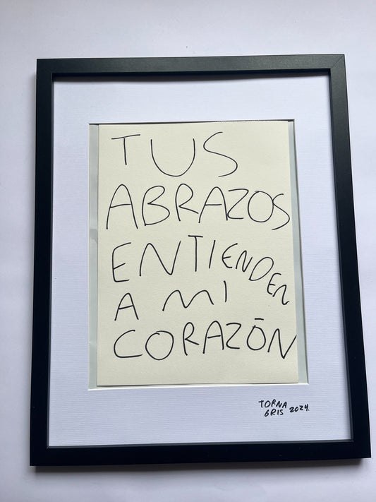 Abrazos cuadro original - Torna Gris - Artista Mexicano