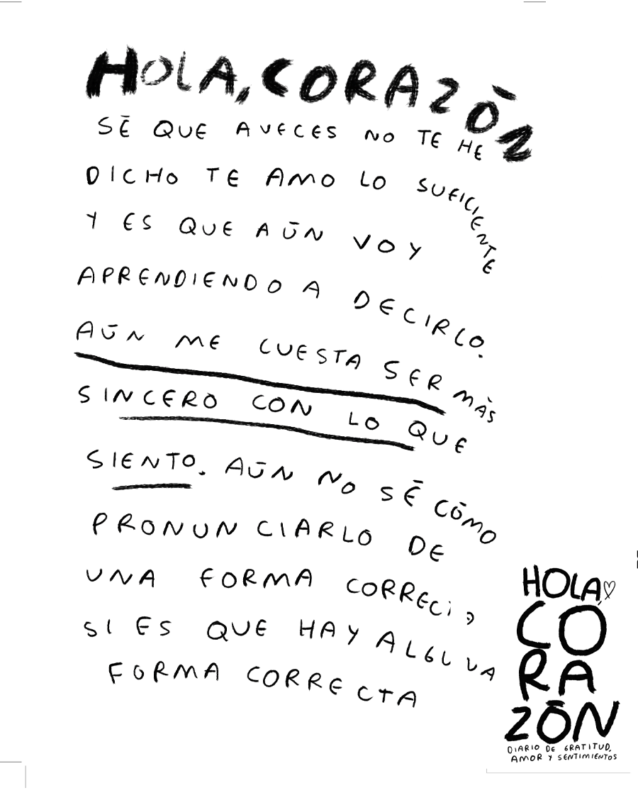 Hola, Corazón (PDF imprimible) | Diario de Sanación, Autoconocimiento y Emociones - Torna Gris - Artista Mexicano