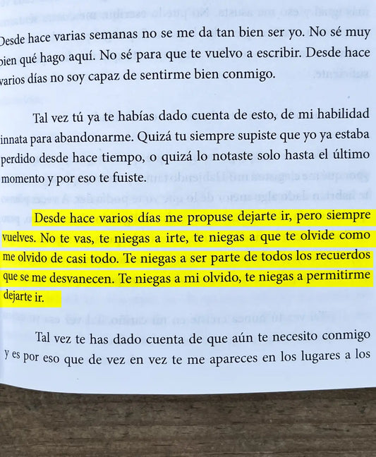 pagina del libro se te olvido decirme como dejarte de querer texto original extraido del libro original 