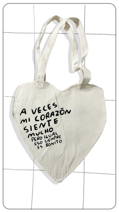 Bolsa Totebag Corazón Hecha a Mano | Arte Mexicano Torna Gris - Torna Gris - Artista Mexicano